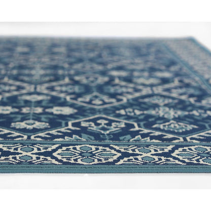 Transitional Rectangle Area Rug, Navy, 1'8" X 3'7"