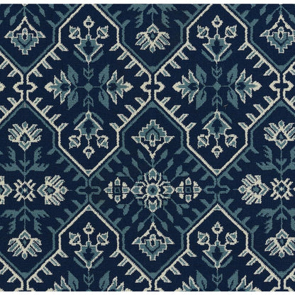 Transitional Rectangle Area Rug, Navy, 1'8" X 3'7"