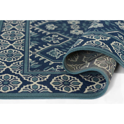 Transitional Rectangle Area Rug, Navy, 1'8" X 3'7"