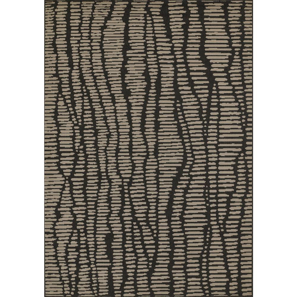 Contemporary Rectangle Area Rug, Charcoal, 1'8" X 3'7"
