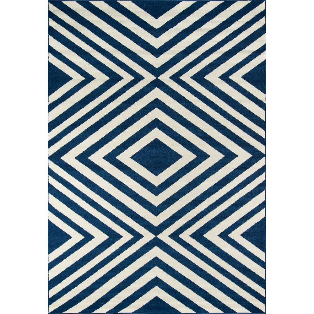 Contemporary Rectangle Area Rug, Navy, 1'8" X 3'7"