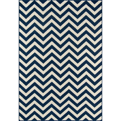 Contemporary Rectangle Area Rug, Navy, 1'8" X 3'7"