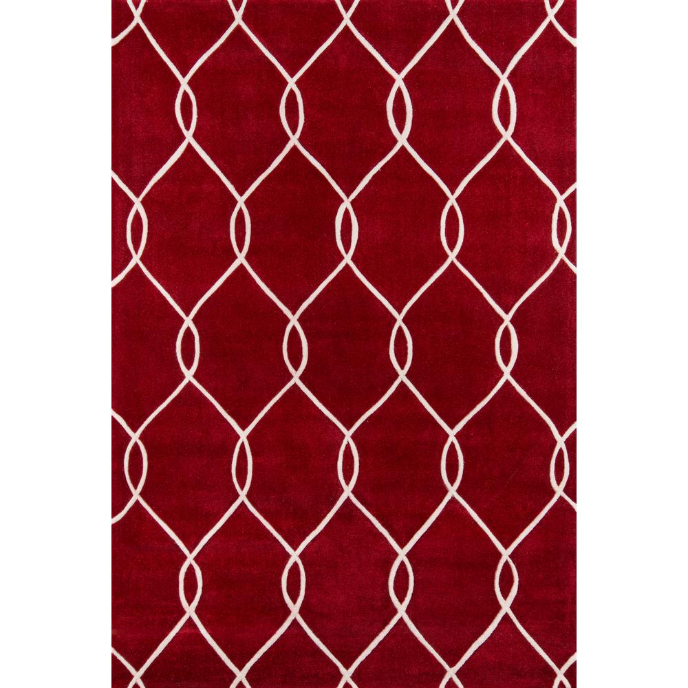 Contemporary Rectangle Area Rug, Red, 2' X 3'