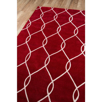 Contemporary Rectangle Area Rug, Red, 2' X 3'