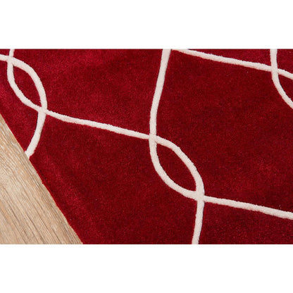 Contemporary Rectangle Area Rug, Red, 2' X 3'