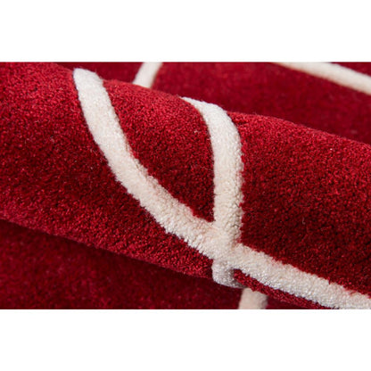 Contemporary Rectangle Area Rug, Red, 2' X 3'