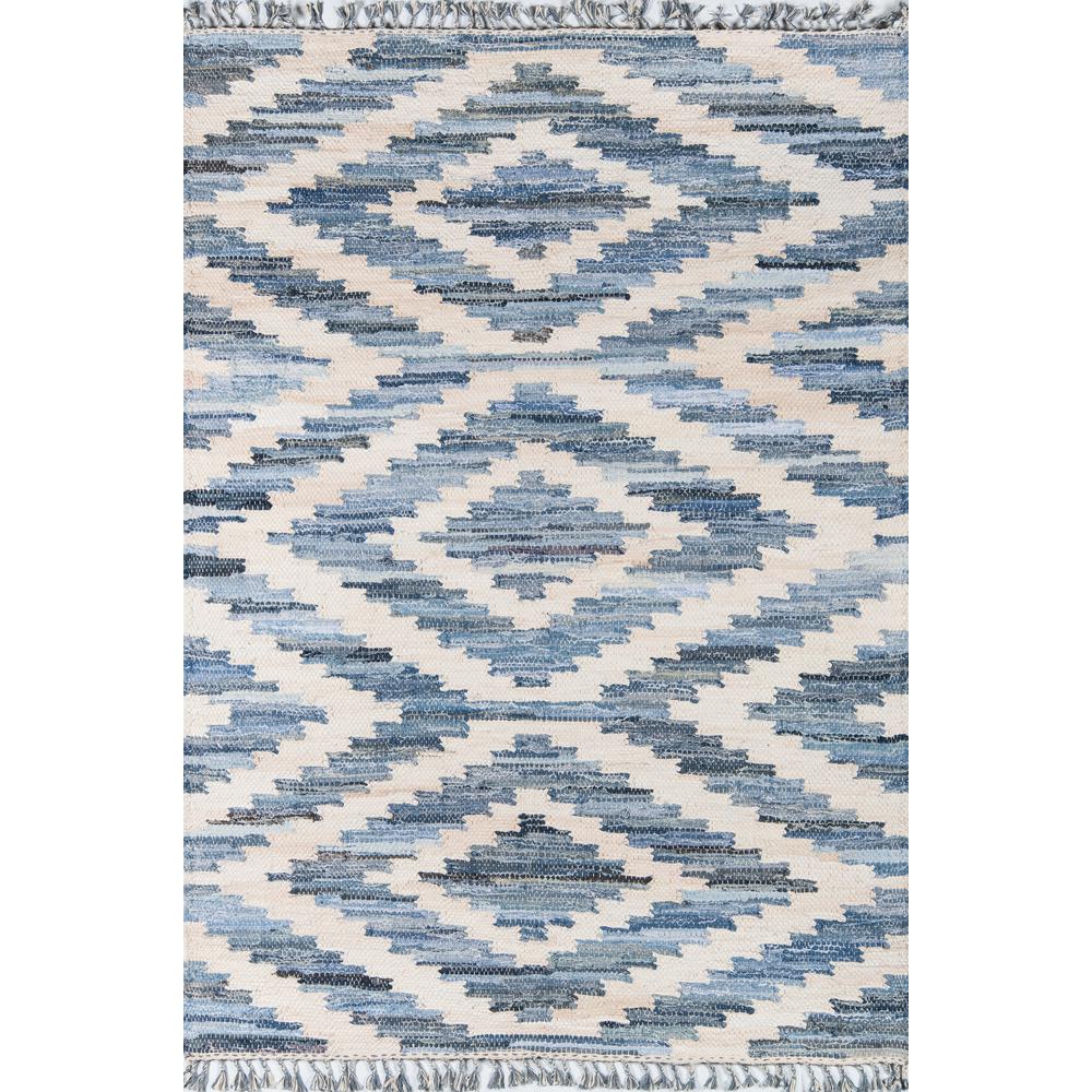 Contemporary Rectangle Area Rug, Blue, 2' X 3'