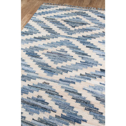 Contemporary Rectangle Area Rug, Blue, 2' X 3'