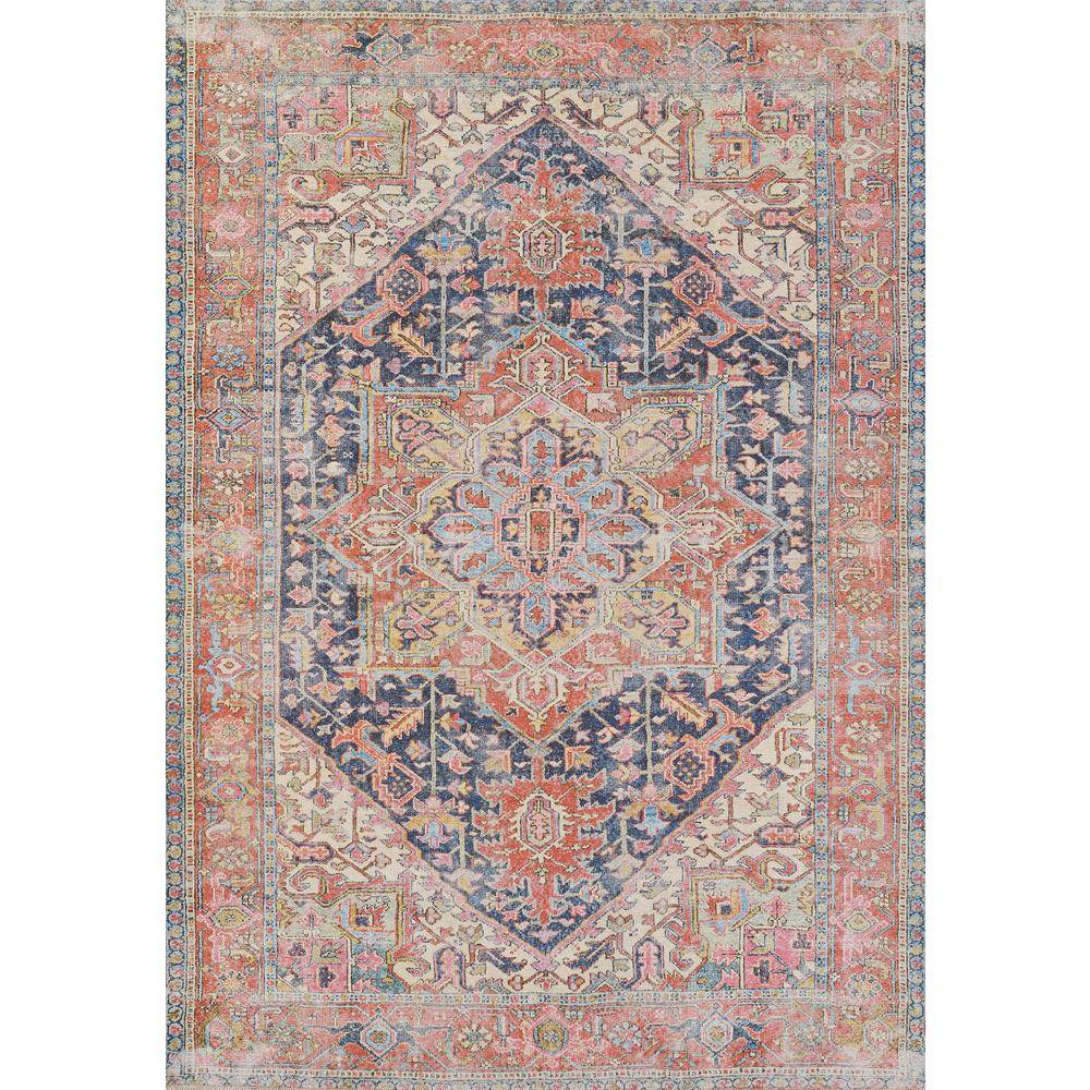 Traditional Rectangle Area Rug, Navy, 2' X 3'