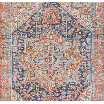 Traditional Rectangle Area Rug, Navy, 2' X 3'