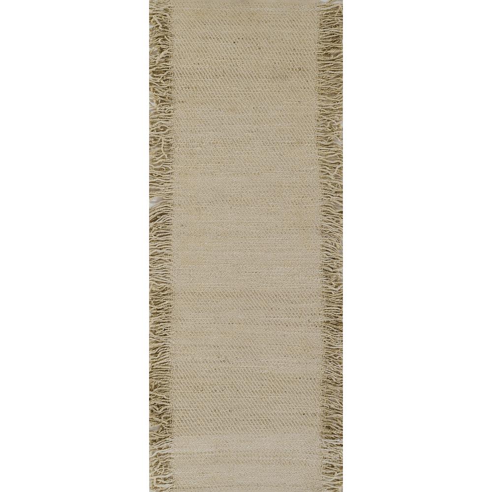 Contemporary Runner Area Rug, Ivory, 2'3" X 8' Runner