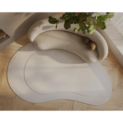 Contemporary Kidney Area Rug, Ivory, 6' X 9'