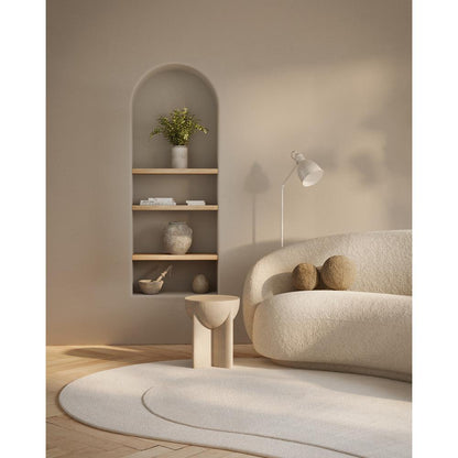 Contemporary Kidney Area Rug, Ivory, 6' X 9'
