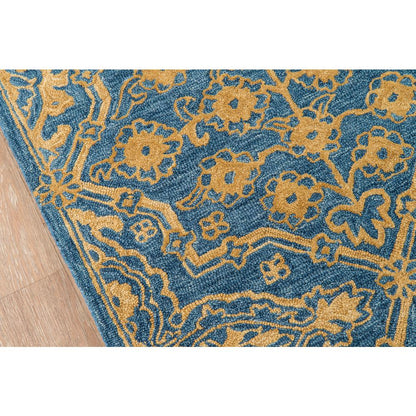 Traditional Rectangle Area Rug, Blue, 2' X 3'