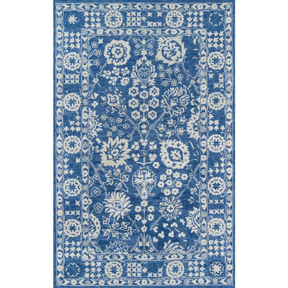 Traditional Rectangle Area Rug, Blue, 2' X 3'