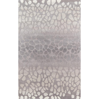 Contemporary Runner Area Rug, Silver, 2'3" X 8' Runner