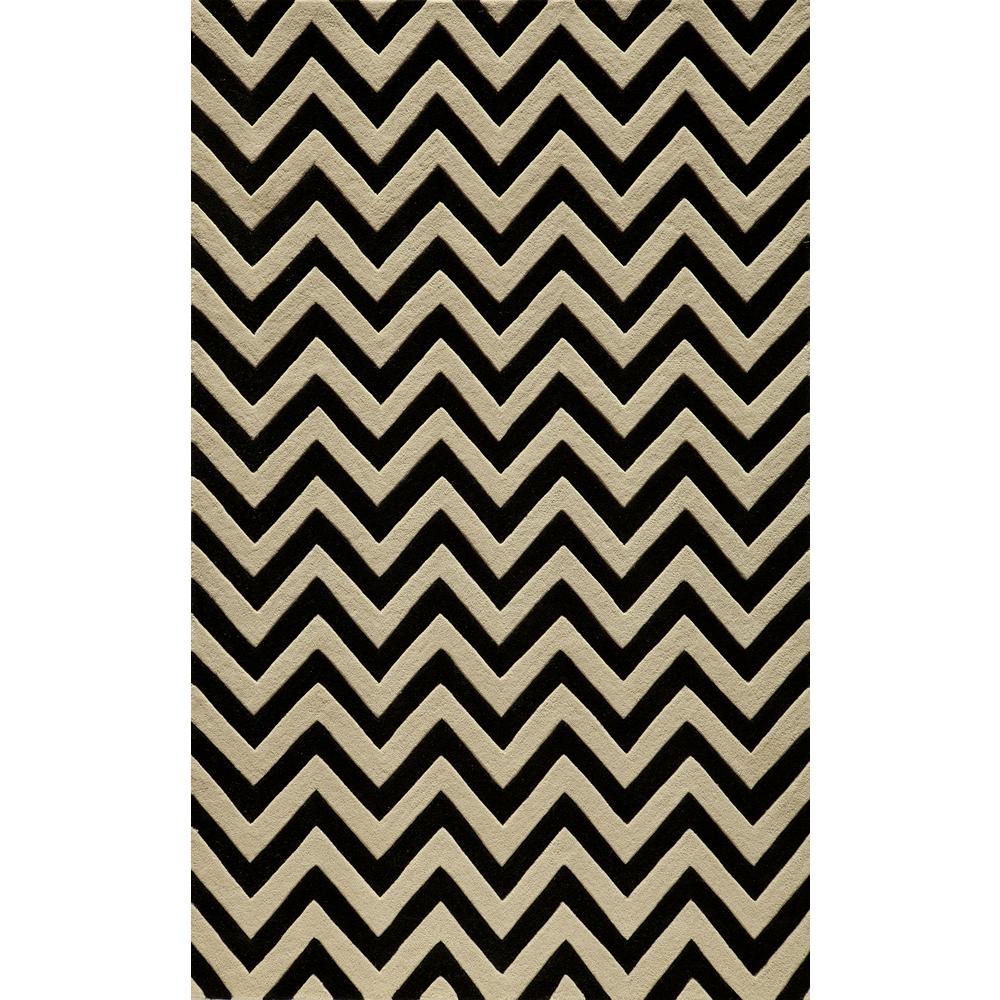 Modern Rectangle Area Rug, Ivory, 3'6" X 5'6"