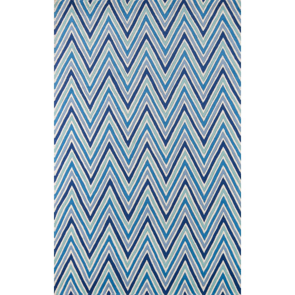 Contemporary Runner Area Rug, Blue, 2'3" X 8' Runner