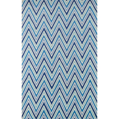 Contemporary Runner Area Rug, Blue, 2'3" X 8' Runner