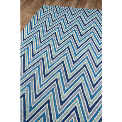 Contemporary Runner Area Rug, Blue, 2'3" X 8' Runner