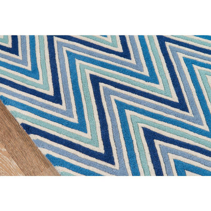 Contemporary Runner Area Rug, Blue, 2'3" X 8' Runner