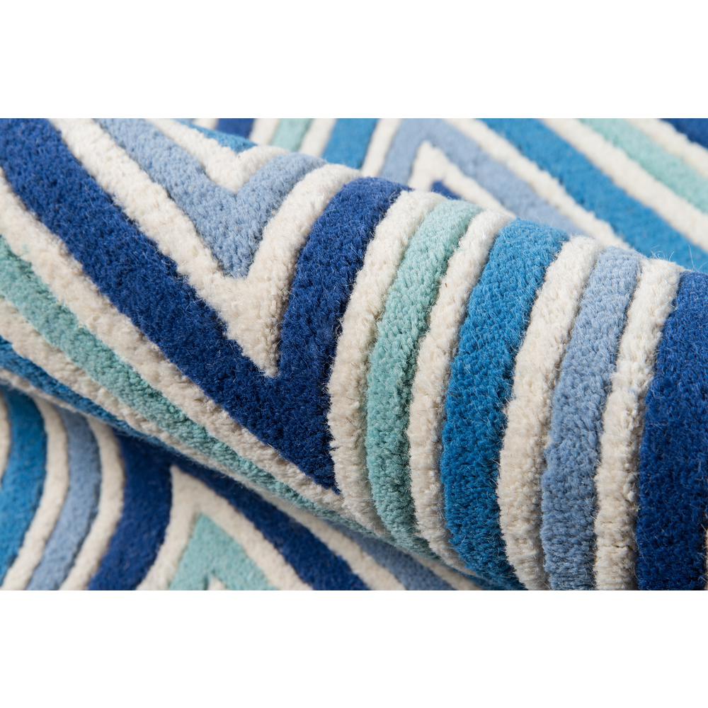 Contemporary Runner Area Rug, Blue, 2'3" X 8' Runner
