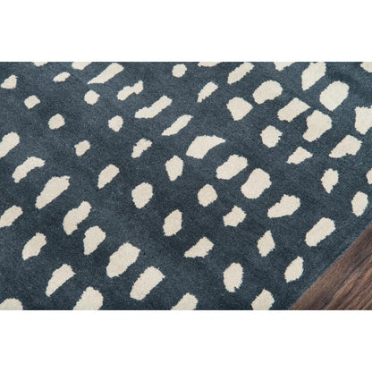Contemporary Runner Area Rug, Blue, 2'3" X 8' Runner