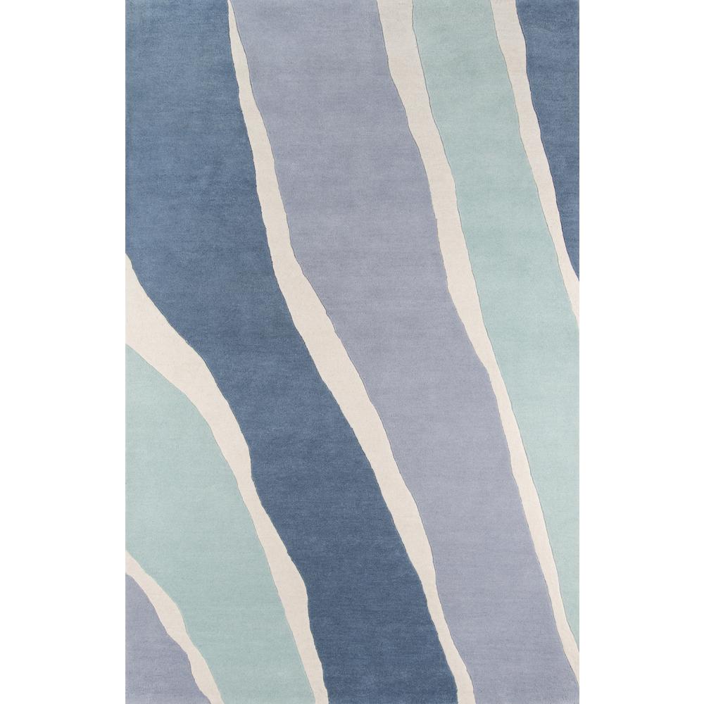 Contemporary Runner Area Rug, Blue, 2'3" X 8' Runner
