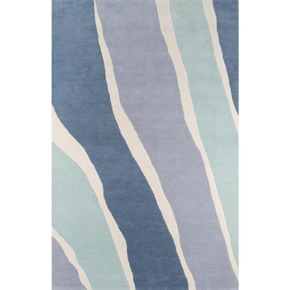Contemporary Runner Area Rug, Blue, 2'3" X 8' Runner
