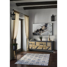 Contemporary Rectangle Area Rug, Blue, 1'10" X 2'10"