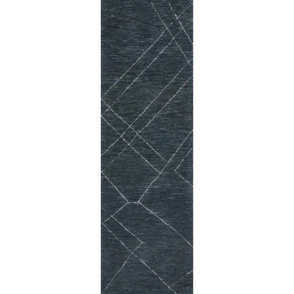 Contemporary Rectangle Area Rug, Blue, 2' X 4'
