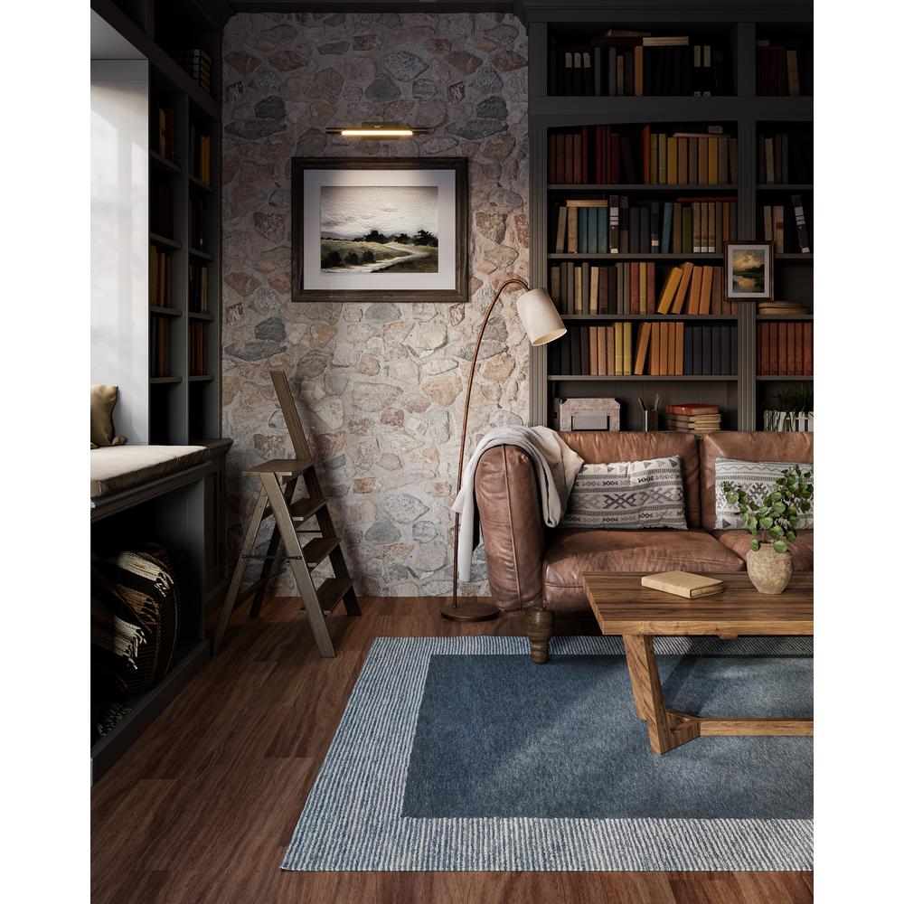 Contemporary Rectangle Area Rug, Blue, 2' X 4'