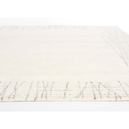 Contemporary Rectangle Area Rug, Ivory, 2' X 4'