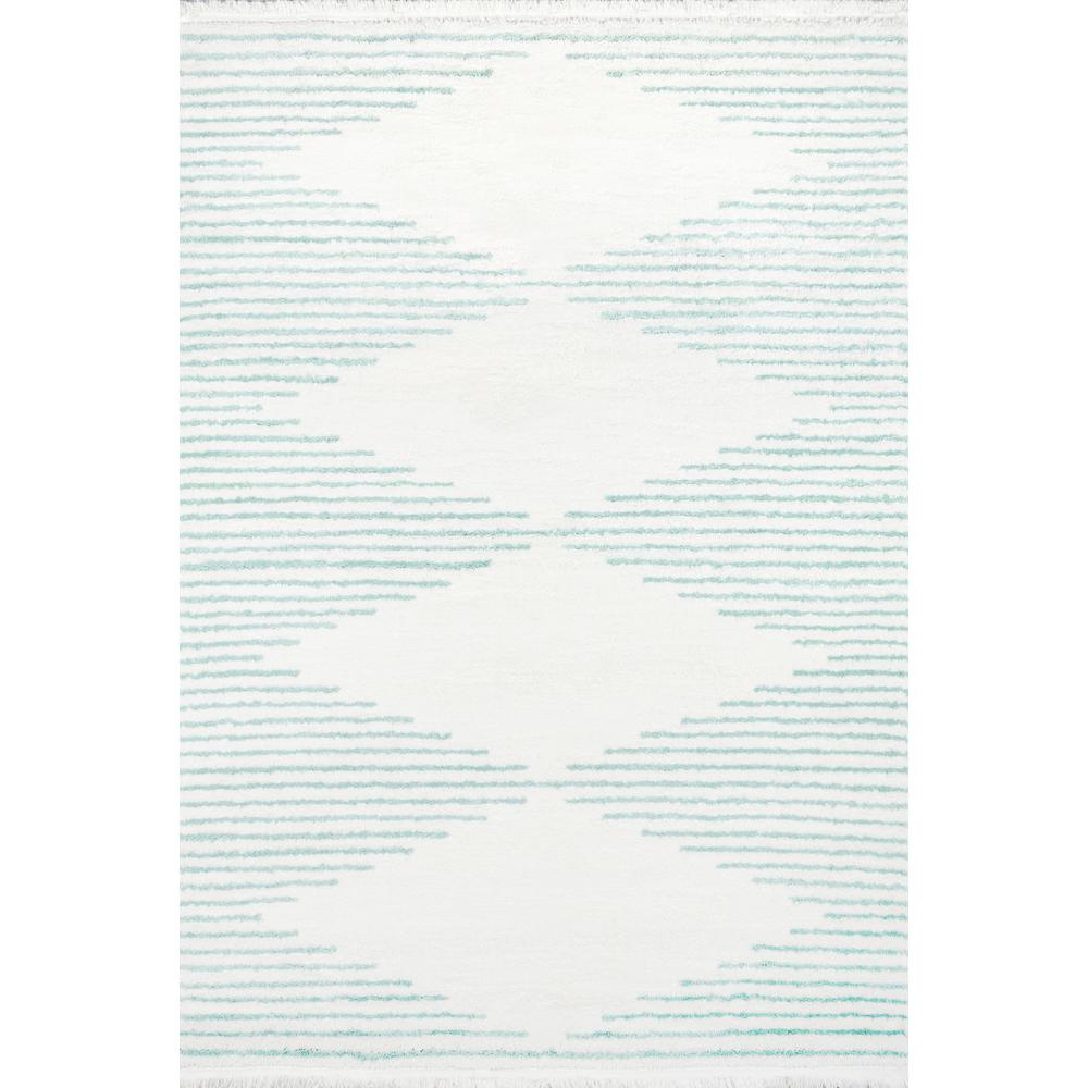 Modern Rectangle Area Rug, Aqua, 2' X 3'
