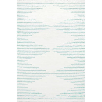 Modern Rectangle Area Rug, Aqua, 2' X 3'