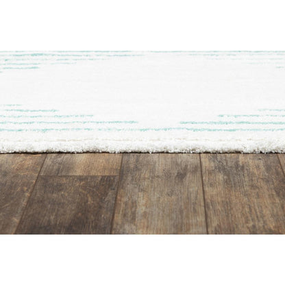 Modern Rectangle Area Rug, Aqua, 2' X 3'