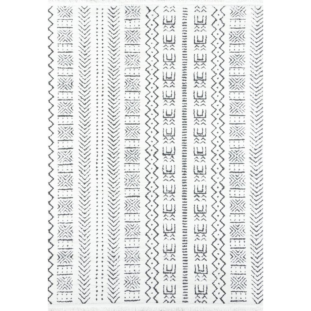 Modern Rectangle Area Rug, Ivory, 2' X 3'