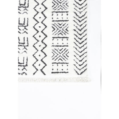 Modern Rectangle Area Rug, Ivory, 2' X 3'