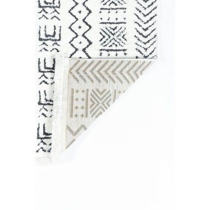 Modern Rectangle Area Rug, Ivory, 2' X 3'