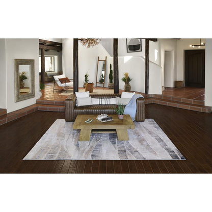 Contemporary Rectangle Area Rug, Grey, 1'10" X 2'10"