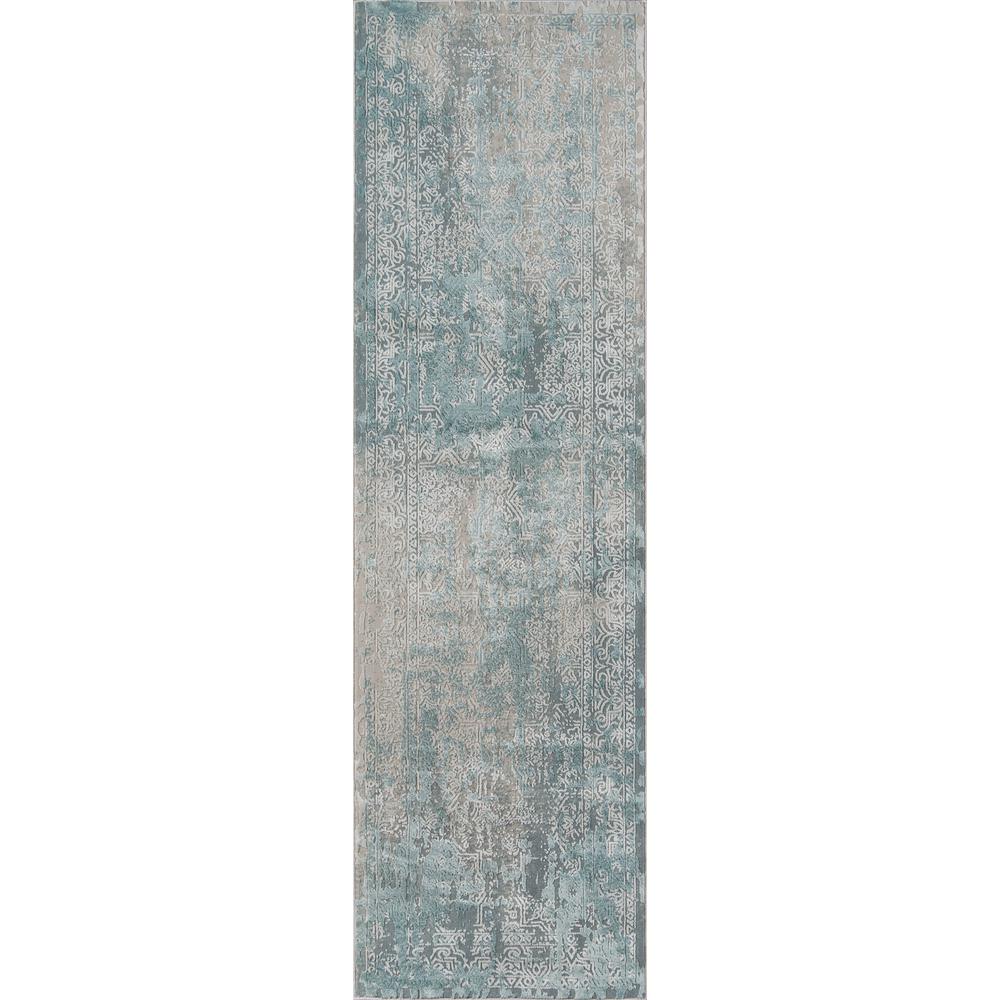 Traditional Rectangle Area Rug, Light Blue, 1'10" x 2'10"