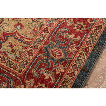 Traditional Rectangle Area Rug, Navy, 2' X 3'