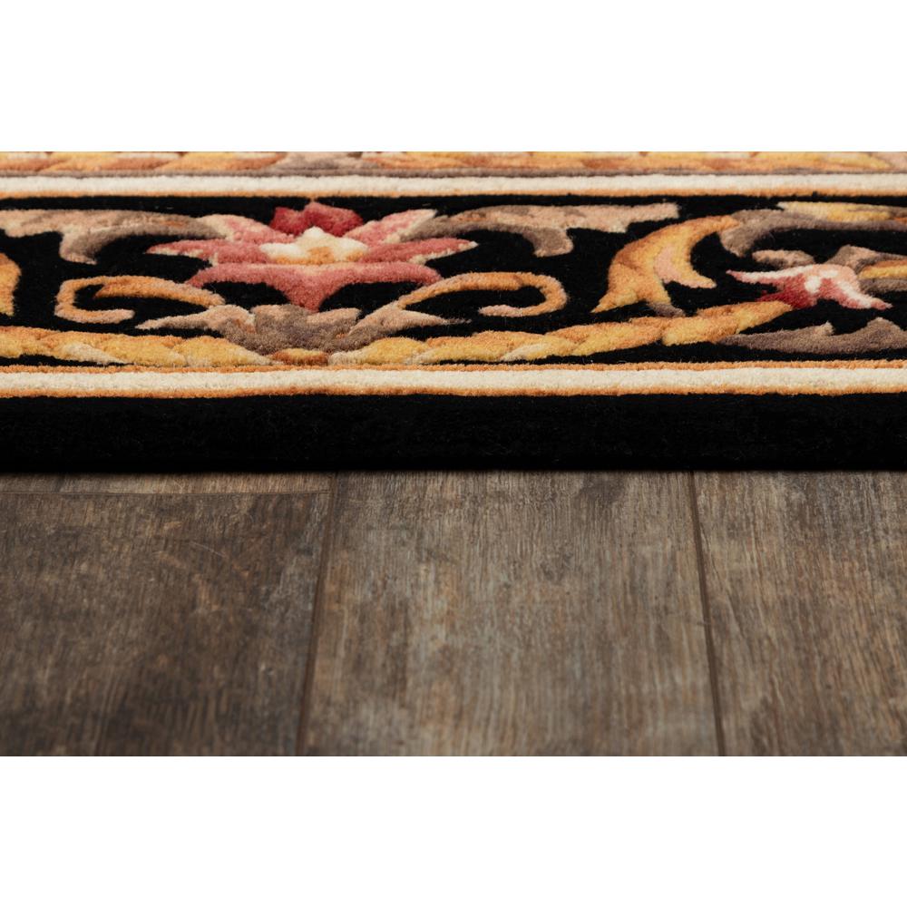 Transitional Rectangle Area Rug, Black, 2' X 3'