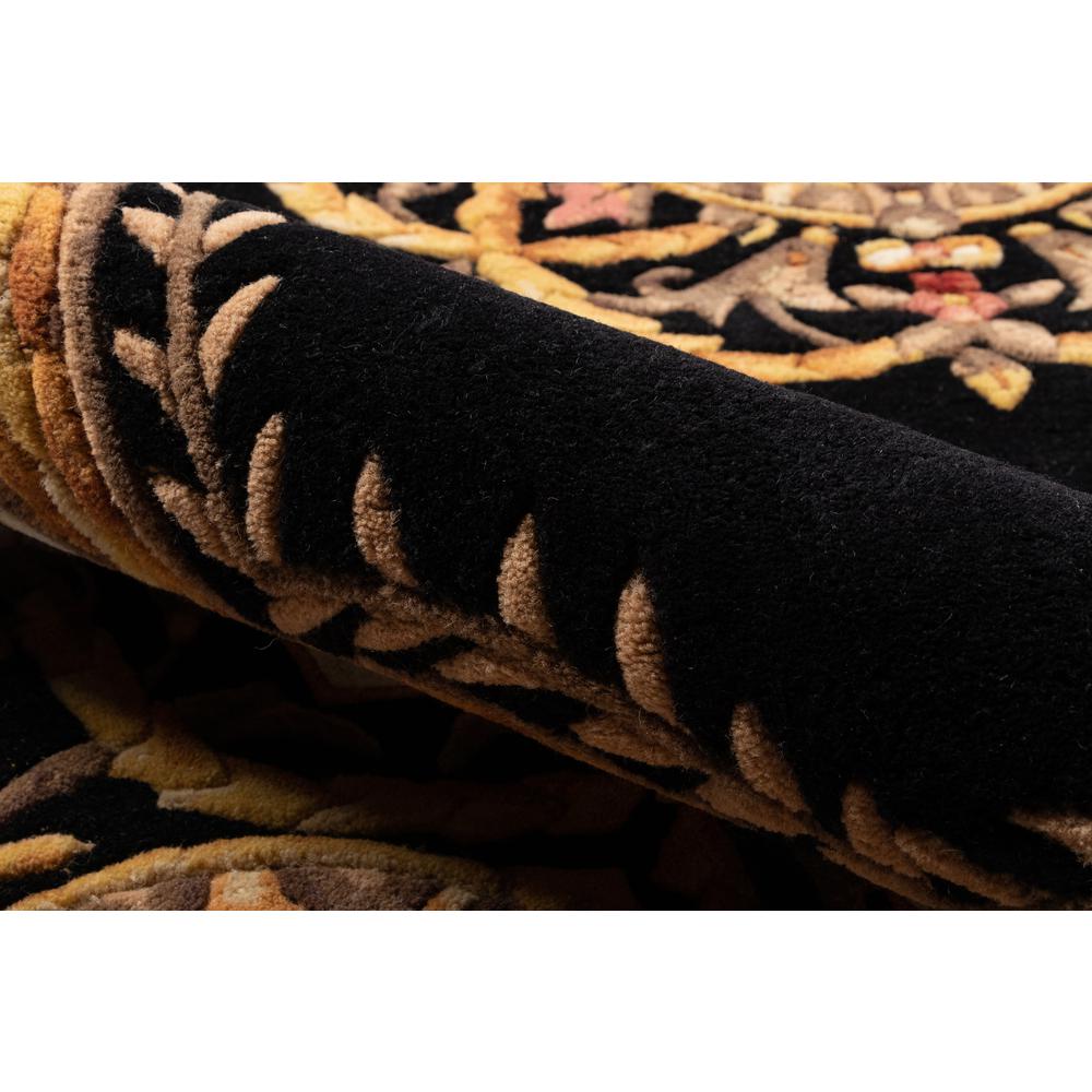 Transitional Rectangle Area Rug, Black, 2' X 3'