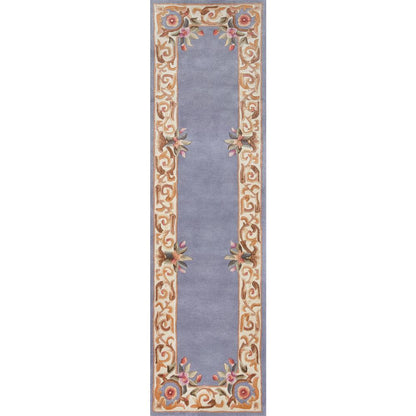 Transitional Round Area Rug, Blue, 7'9" X 7'9" Round