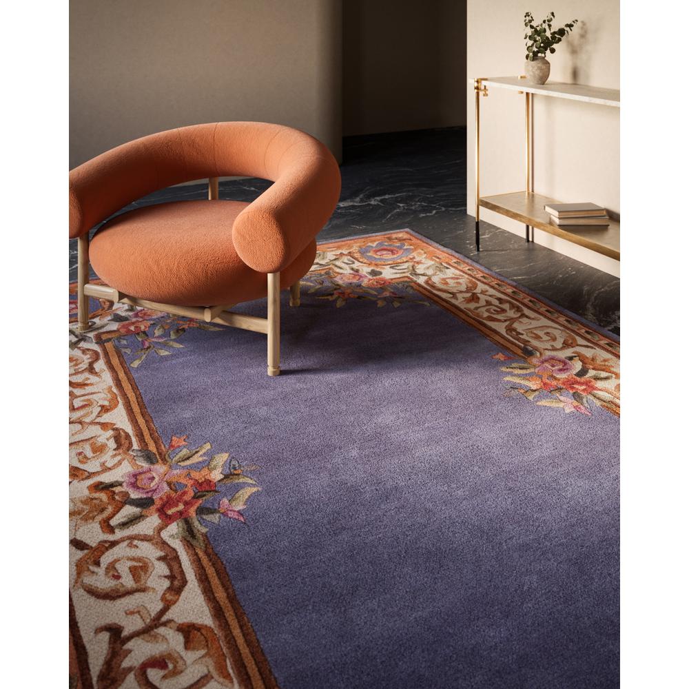 Transitional Round Area Rug, Blue, 7'9" X 7'9" Round