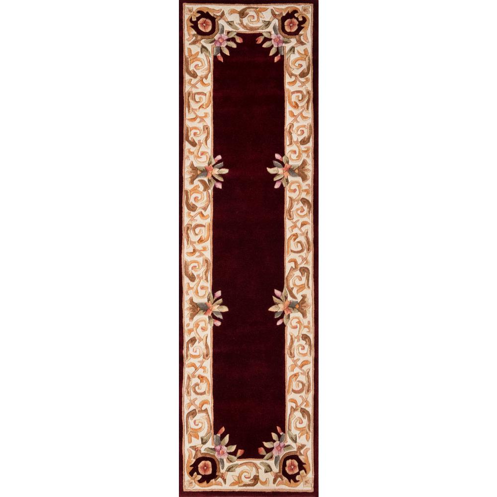 Transitional Round Area Rug, Burgundy, 7'9" X 7'9" Round