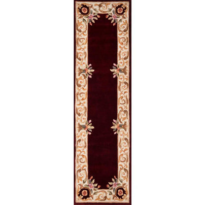 Transitional Round Area Rug, Burgundy, 7'9" X 7'9" Round