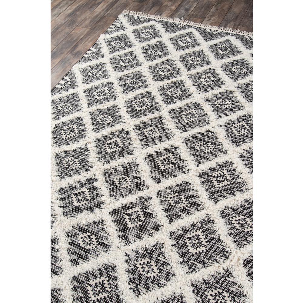 Contemporary Rectangle Area Rug, Black, 2' X 3'