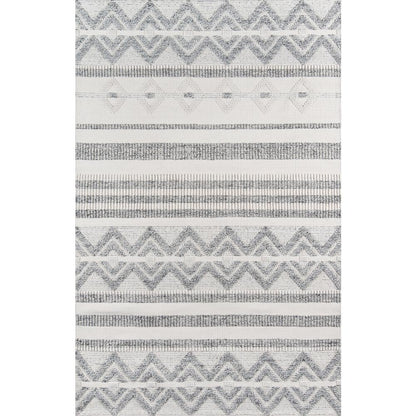Contemporary Rectangle Area Rug, Ivory, 2' X 3'